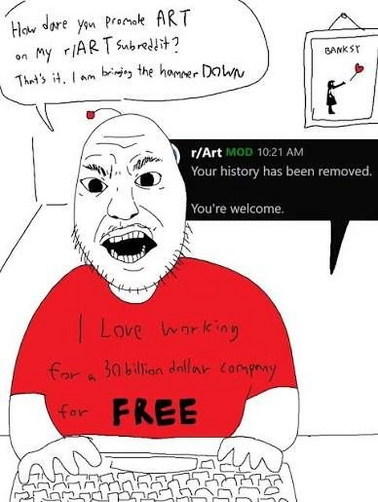 Original moderator comic about working for free